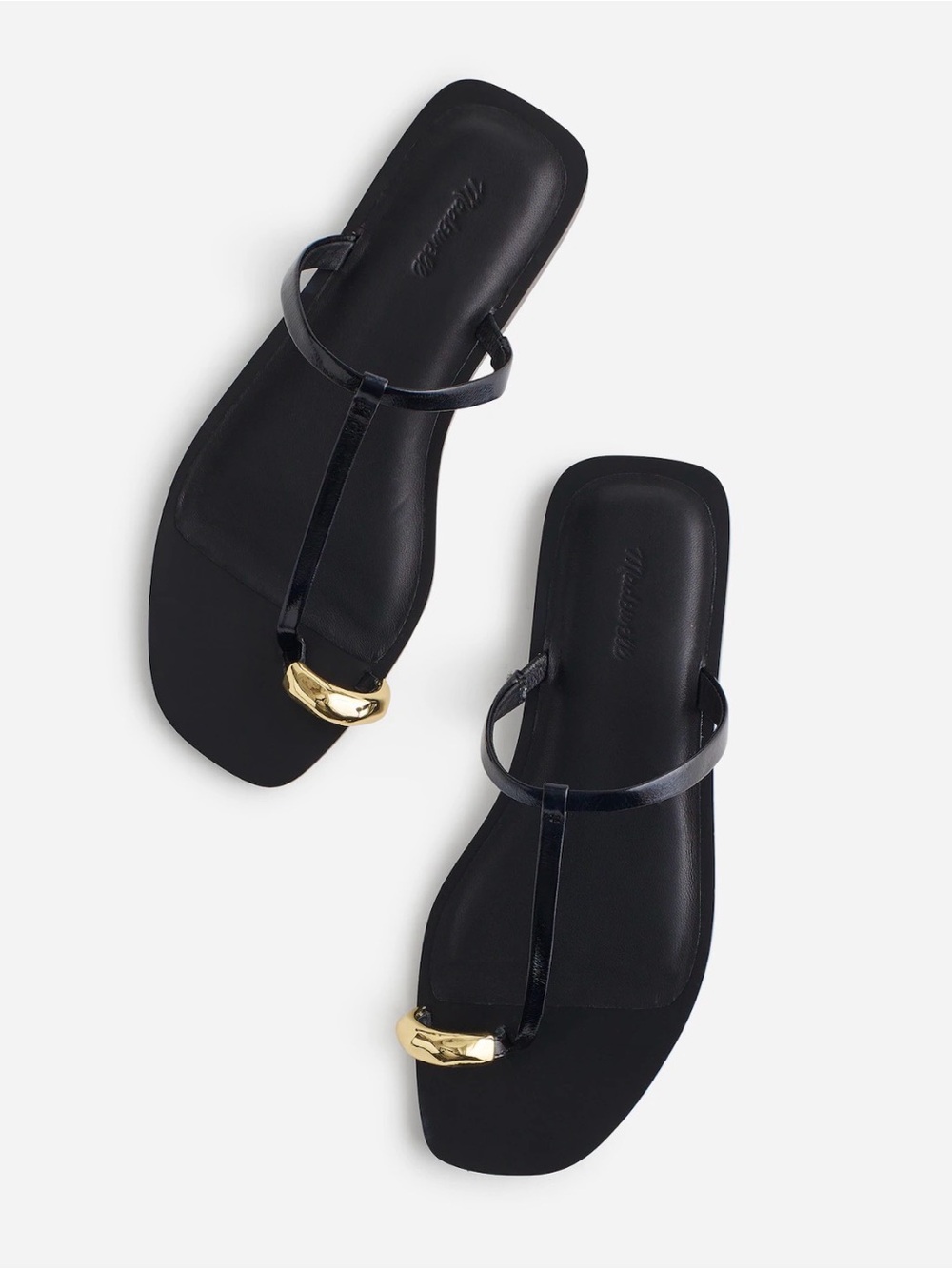 Madewell Dessa Toe Ring Sandals 7 Black/Gold